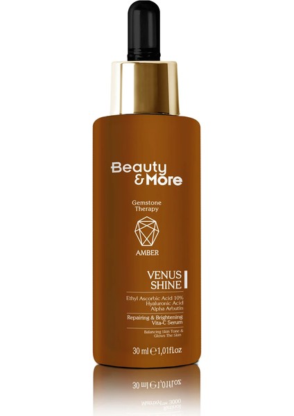 Amber Venüs Shine Onarıcı ve Aydınlatıcı Vitamin C Serum 30 ml Vit C 10%+ Ethyl Ascorbic Acid + Alpha Arbutin + Amber Powder