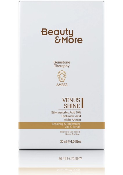 Amber Venüs Shine Onarıcı ve Aydınlatıcı Vitamin C Serum 30 ml Vit C 10%+ Ethyl Ascorbic Acid + Alpha Arbutin + Amber Powder