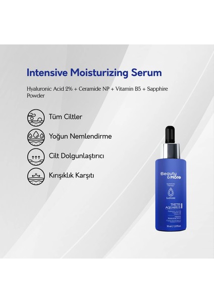 Safir Thetis Aquarius Yoğun Nemlendirici Serum 30 ml Hyaluronic Acid 2% + Ceramide NP + Vitamin B5 + Safir Powder