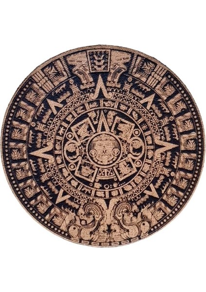 Aztek Maya Takvimi Deri Peç - Arma - Askeri Patch 8 cm Çap