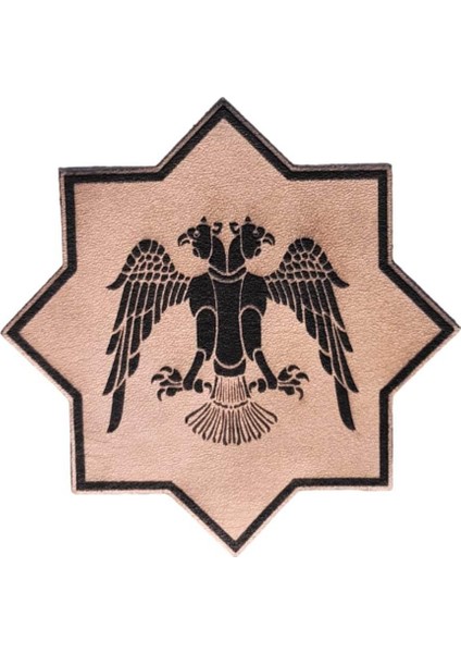 Selçuklu Kartalı Yıldız Deri Peç - Arma - Askeri Patch 8 cm Çap