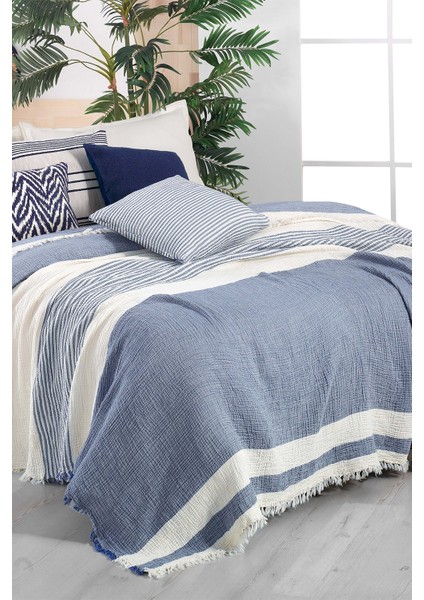 Delphi Mavi Çift Kişilik %100 Pamuk Yatak Örtüsü fiyatları