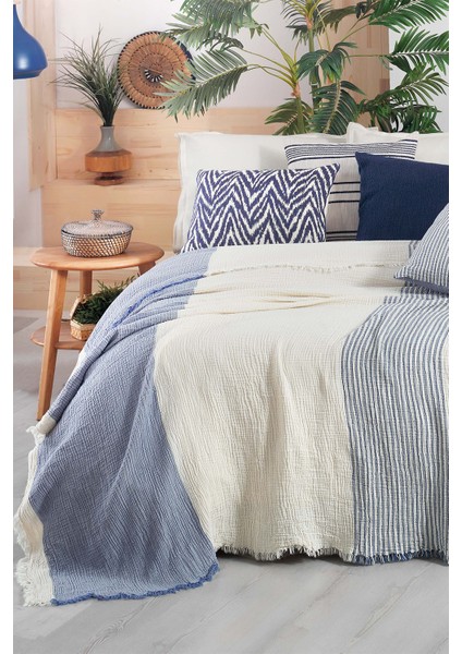 Delphi Mavi Çift Kişilik %100 Pamuk Yatak Örtüsü modelleri