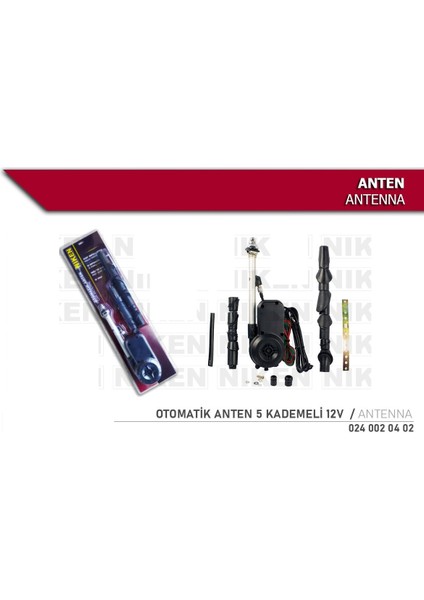 Otomatik Anten 5 Kademeli 12V