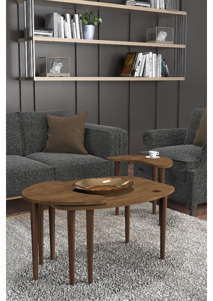 Ahşap Desenli Mdflam Orta Sehpa - 3lü Sehpa - Zigon Sehpa modelleri