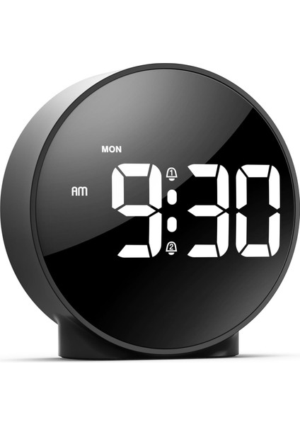 Çift Alarmlı LED Touch Snooze Şık Tasarım Masa Saati Siyah