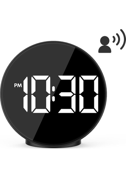 Çift Alarmlı LED Touch Snooze Şık Tasarım Masa Saati Siyah