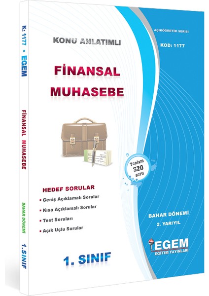 Egem Eğitim Yayınları AÖF 1. ve 3. Sınıf Bahar Dönemi Finansal Muhasebe Konu Anlatımlı Sorubankası