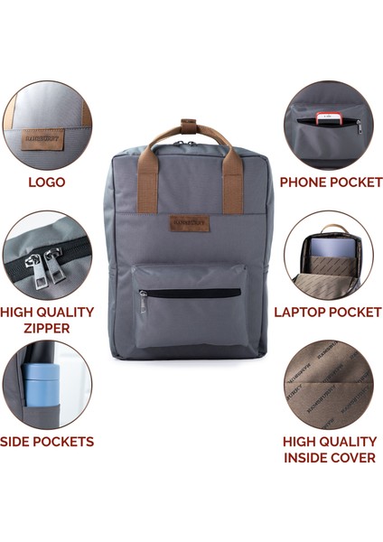 Unisex Siyah Su Geçirmez Imperteks Kumaş 15.6 Inç Laptop Bölmeli Sırt Çantası fiyatları