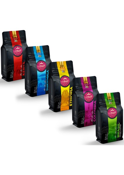 Dünya Filtre Kahve Seti 5x250gr (V60 öğütme)