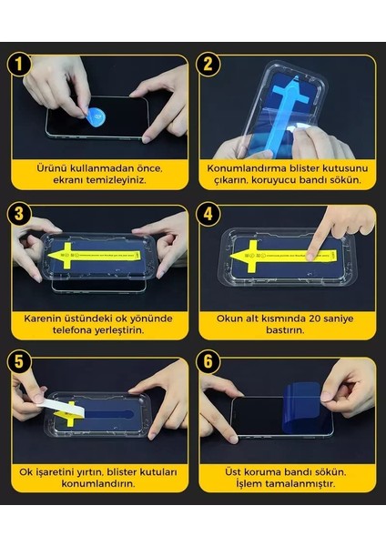 Apple iPhone Için Tasarlanmış Kolay Kurulum Uçtan Kenara Kapsama Tam Koruma Dayanıklı Temperli Cam
