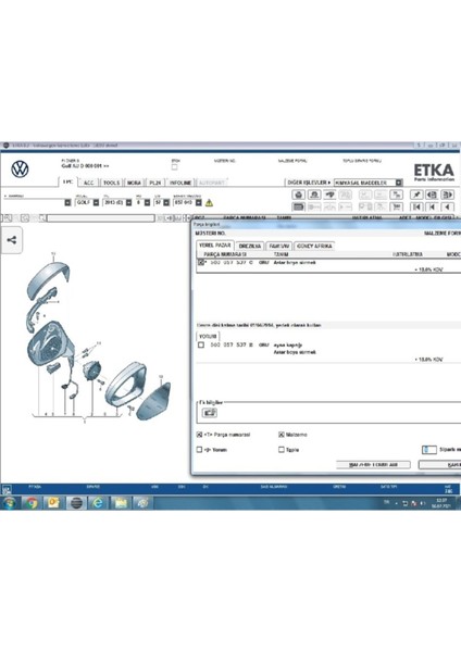 Golf 7 /7,5 Sol Ayna Kapağı 5G0857537C / 5G0857537E (Oem)