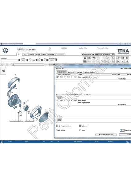 Golf 7 / 7,5 Sağ Ayna Kapağı 5G0857538C / 5G0857538E (Beyaz Boyalı) fiyatları