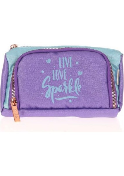 Sparkle Plump Kalem Çantası Duble Koyu Lila K2532