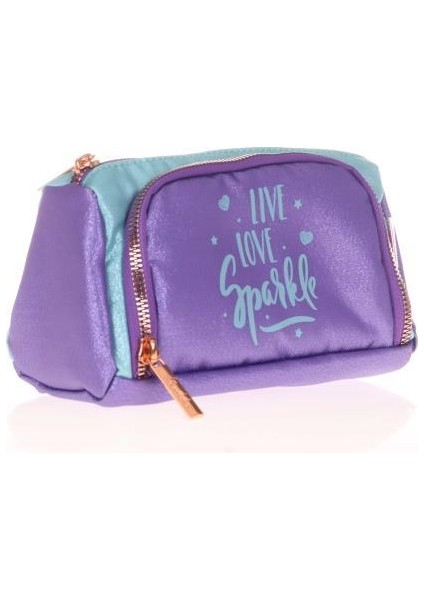 Sparkle Plump Kalem Çantası Duble Koyu Lila K2532