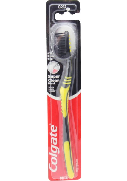 Süper Clean Black Orta Diş Fırçası Sarı