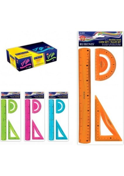 Flexıble (Kırılmaz) Çizim Cetvel Seti Mavi