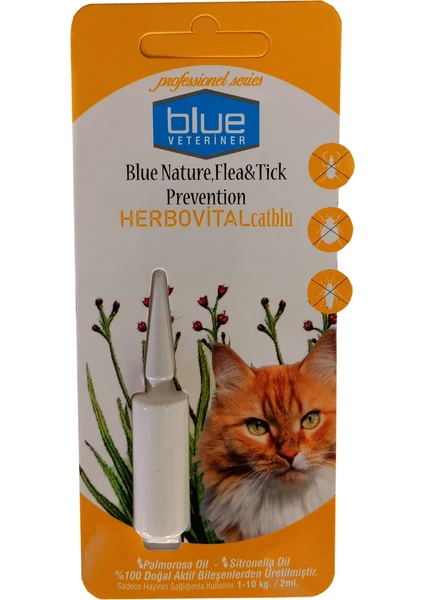 Blue Veteriner Herbiovital Bitkisel Kedi Ense Damlasi 2 ml