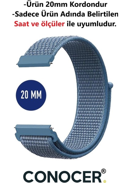 Samsung Gear S2 Classic - Gear Sport Uyumlu 20MM Hasır Dokuma Kordon Kayış