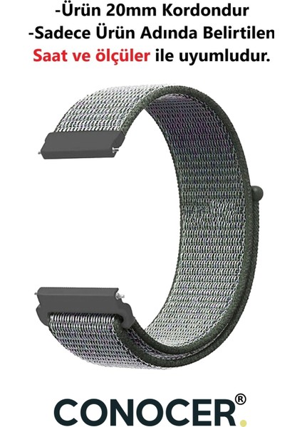 Samsung Galaxy Watch Active 2 (42MM-44MM) Uyumlu Hasır Dokuma 20MM Kordon Kayış