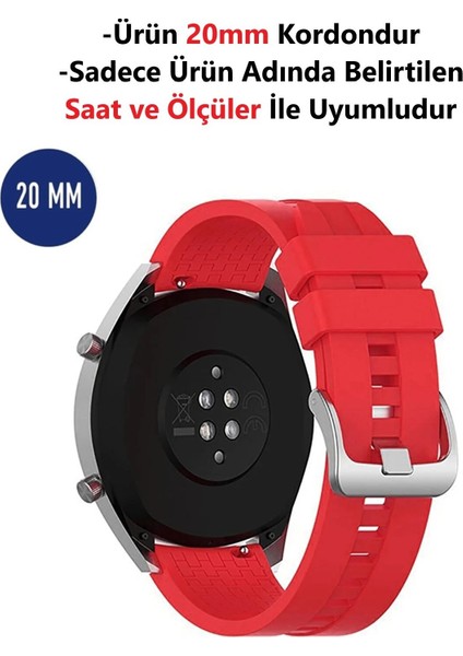 Samsung Galaxy Watch Active ve Active 2 - Galaxy Watch 3 (41MM) Uyumlu Desenli Silikon Kordon Kayış