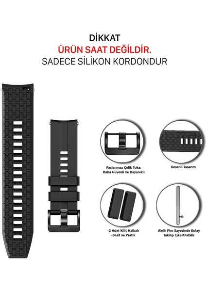 Samsung Galaxy Watch Active 2 (42MM-44MM) Uyumlu Desenli Silikon 20MM Kordon Kayış