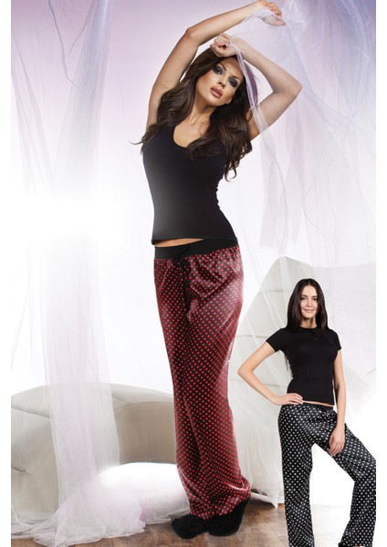 Puantiyeli Saten Pijama Altı