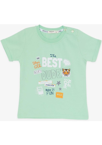 Girls & Boys Erkek Çocuk Şortlu Takım Kaplan Baskılı 1-4 Yaş, Su Yeşili modelleri