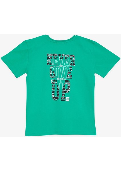 Girls & Boys Erkek Çocuk Tişört Yazı Baskılı 8-14 Yaş, Yeşil fiyatları