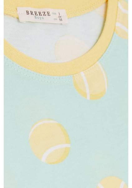 Girls & Boys Erkek Bebek Şortlu Pijama Takımı Tenis Topu Desenli 9 Ay-3 Yaş, Su Yeşili indirimleri