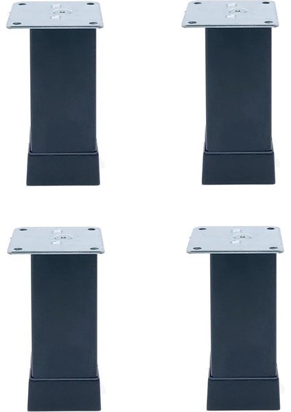 Kare Mobilya Ayağı Siyah 10CM (4 Adet)