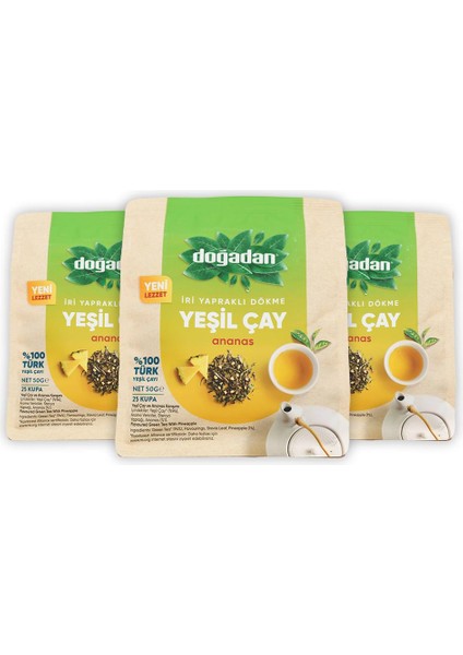 Dökme Yeşil Çay Ananas 50 gr x 3 Adet