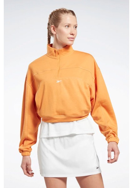 Wor Knit 1/4 Zip Mavi Kadın Sweatshirt