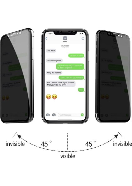 Apple iPhone Privacy Hayalet Cam Tam Ekran Temperli Koruyucu