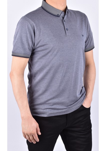 KML-R1000 Polo Yaka 50/1 Merserize Tişört/lacivert-Gri/m