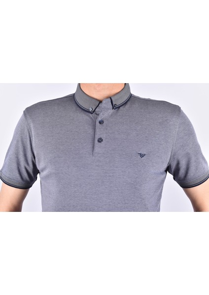 KML-R1000 Polo Yaka 50/1 Merserize Tişört/lacivert-Gri/m