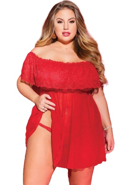 Kadın Büyük Beden Dantel Detaylı Gecelik modelleri