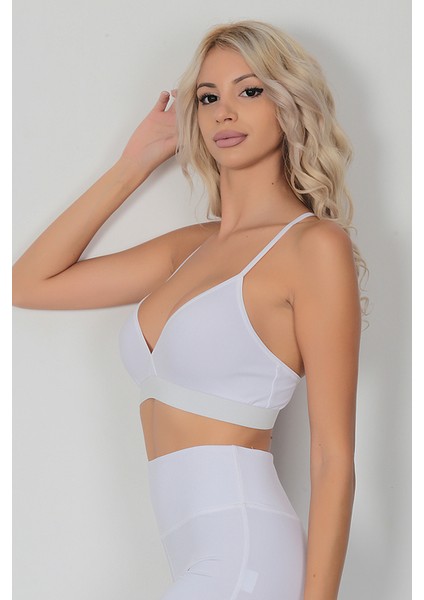 Kadın Beyaz Bralet Spor Sütyeni