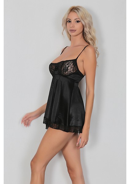 Kadın Siyah Dantel Detaylı Gecelik Sexsi modelleri