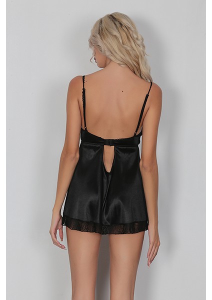 Kadın Siyah Dantel Detaylı Gecelik Sexsi indirimleri