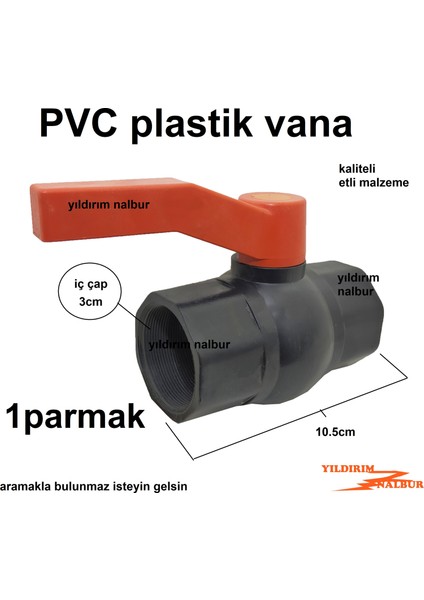 1p Plastik Küresel Vana Pvc Vana 1 Parmak Vana