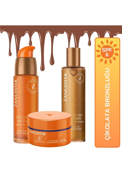 Tan Deepener Spf6 + Tan Maximizer After Sun Serum + Oil Çikolata Bronzluğu Ve Sonrası Set