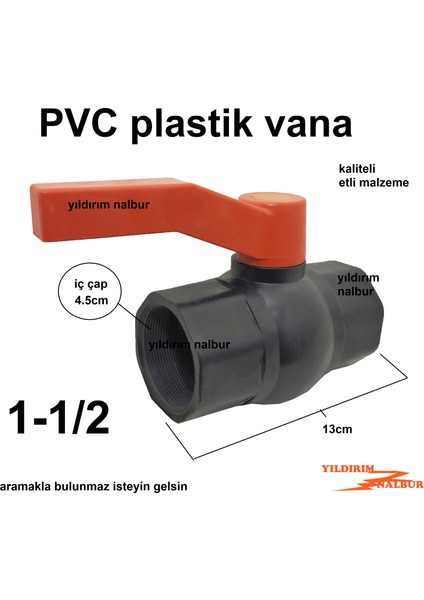 1-1/2 Plastik Küresel Vana Pvc Vana 1,5 Parmak fiyatları