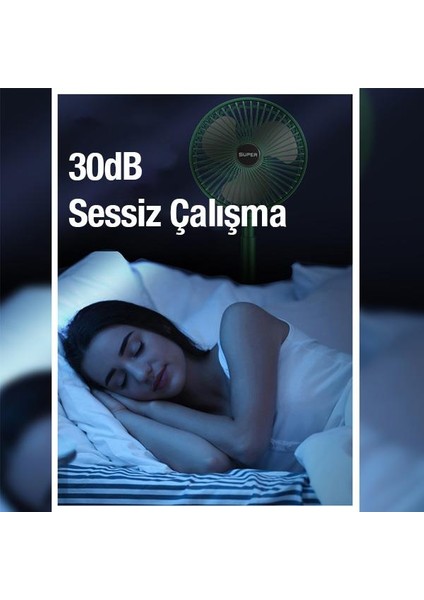 1200MAH Dokunmatik Ultra Hızlı ve Sessiz Masaüstü Vantilatör, Katlanabilir, Portatif, Taşınabilir Fan