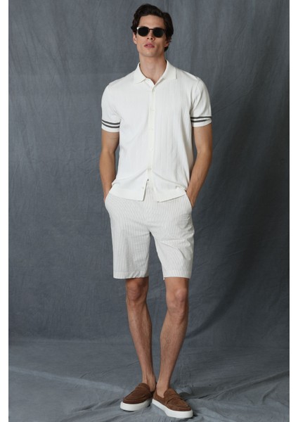 Fral Spor Erkek Chino Şort Slim Fit Lacivert