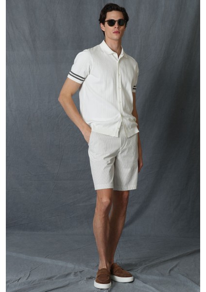 Fral Spor Erkek Chino Şort Slim Fit Lacivert