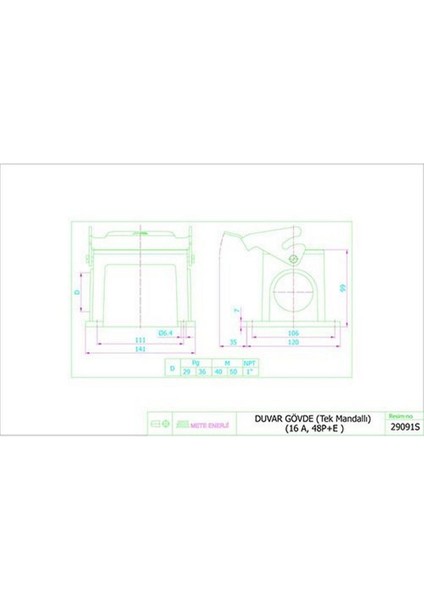 29091S 48X16A. Duvar Gövde (Tek Mandallı) fiyatları