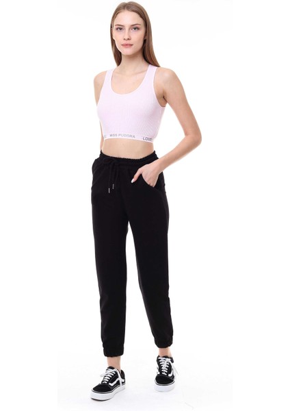 Kadın Jogger Tek Alt Eşofman Siyah