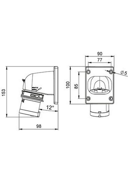406210V 5X16A. IP44 Makıne Fişı -Eğik-(Vidalı Bağ.) fiyatları