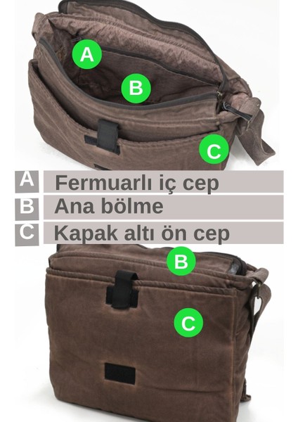 7136 Kahverengi Büyük Günlük Omuz Postacı Kanvas Okul 14 Inch Laptop Çantası modelleri